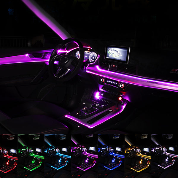 Tira de Luz LED Ambiente para Coche — Fibra Óptica RGB con App y Música